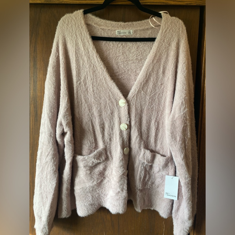 Cozy‎ Light Pink Cardigan Sweater NWT